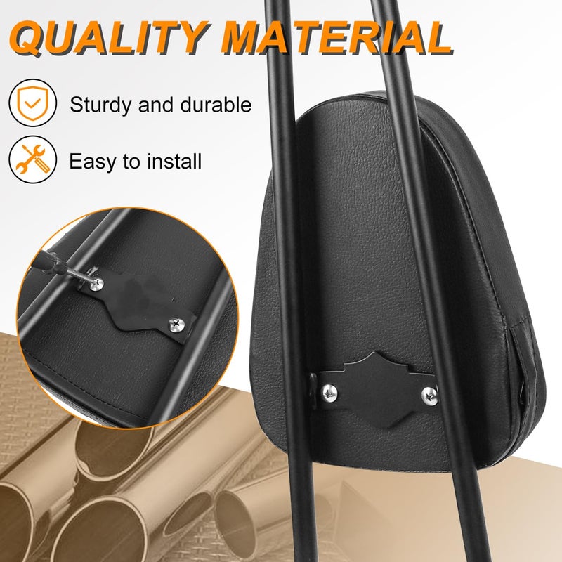 AUFER Detachable Black Passenger Backrest Sissy Bar With Back Rest Pad Compatible With For Dyna Street Bob Super Glide Low Rider Wide Glide FXD FXDB FXDC FXDL FXDWG FXDSE 2006-UP - Image 5